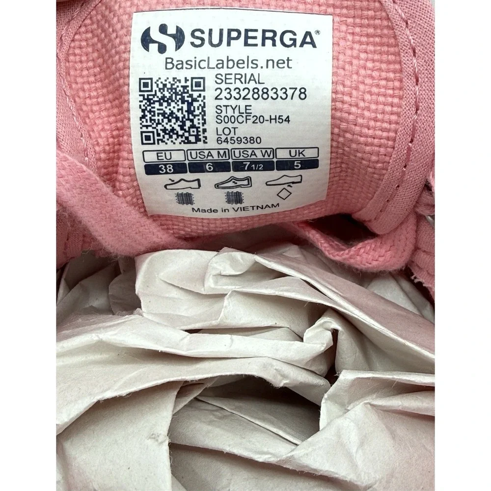 Superga Pink Canvas Platform Espadrille Sneakers Sz6‎ Cottage Core Granola
